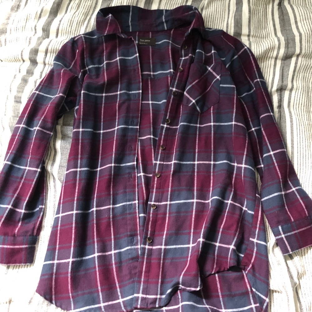 Navy and purple flannel